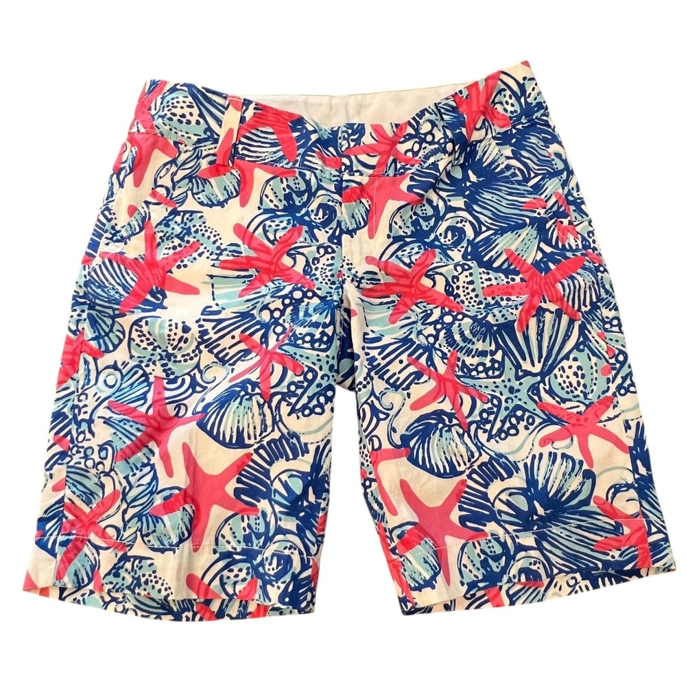 Lilly Pulitzer Chipper Shorts Size‎ 0 Starfish Seashell Print Cotton Summer